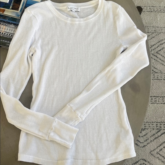 Michael Stars Women's Juliet Thermal Tee Waffle Knit White Long Sleeve Size XS - Picture 1 of 7
